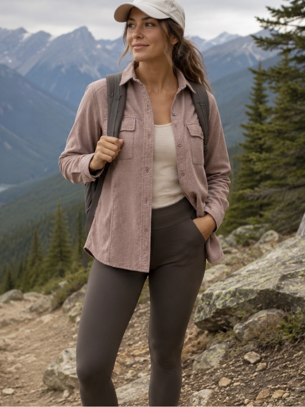 302. Arcteryx Dusty Rose Button-Up Shirt Jacket